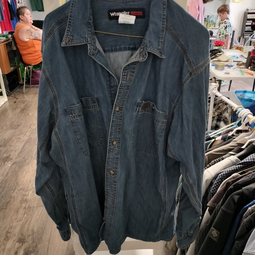 Wrangler Blue Classic Denim Shirt